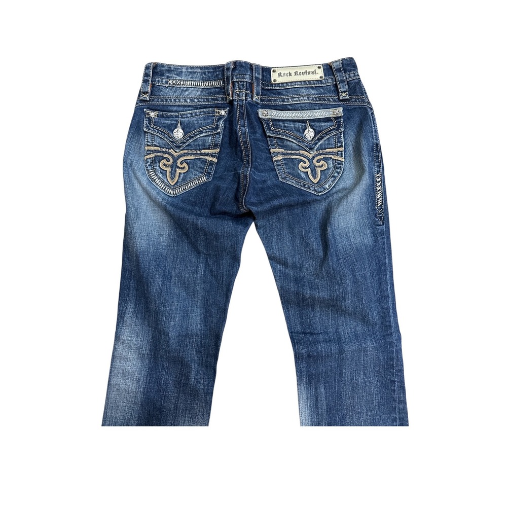 Rock Revival Gwen Easy Straight Jeans Size 29 Medium Wash Buckle Exclusive E132